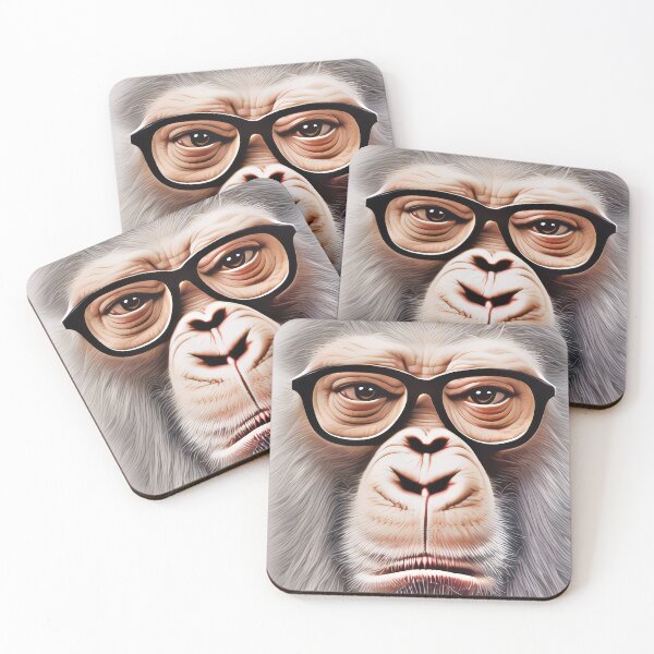 Item preview, Hipster Gorilla Geek wearing Glasses designed and sold by Grewtrel.