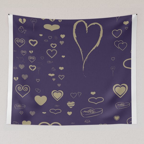 Item preview, Cute Tan Heart Modern Dark Purple designed and sold by enhan.