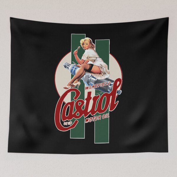 Item preview, Castrol Vintage Pin Up Girl Classic Stripes designed and sold by salvawalte.