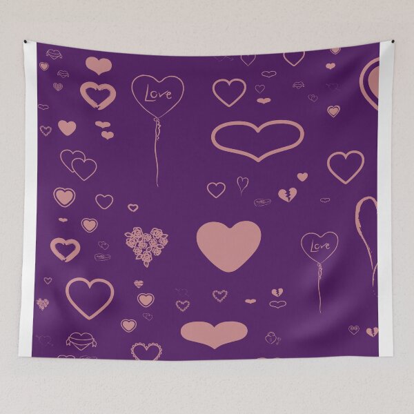 Item preview, Cute Pink Heart Modern Dark Purple designed and sold by enhan.