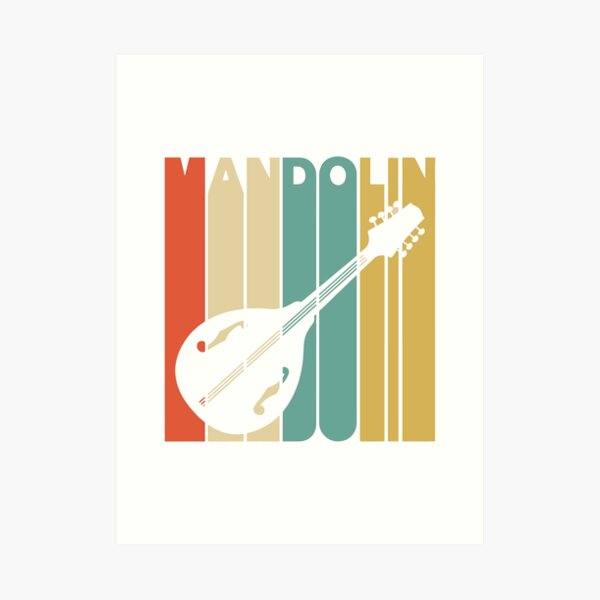 Vintage Style Mandolin Silhouette Shirt Art Print
