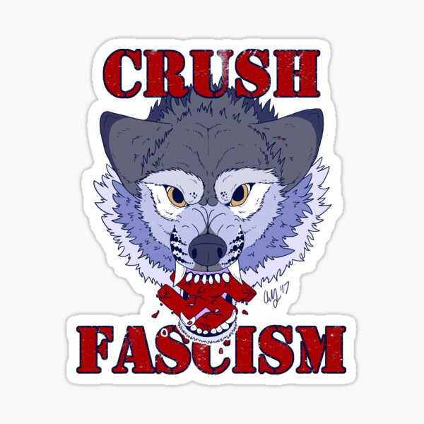Item preview, "Crush Fascism" Wolf designed and sold by SnowWolpard.