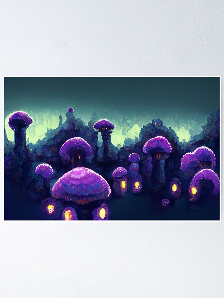 "Terraria Glowing Mushroom Biome" Poster for Sale by SteamedSashimi