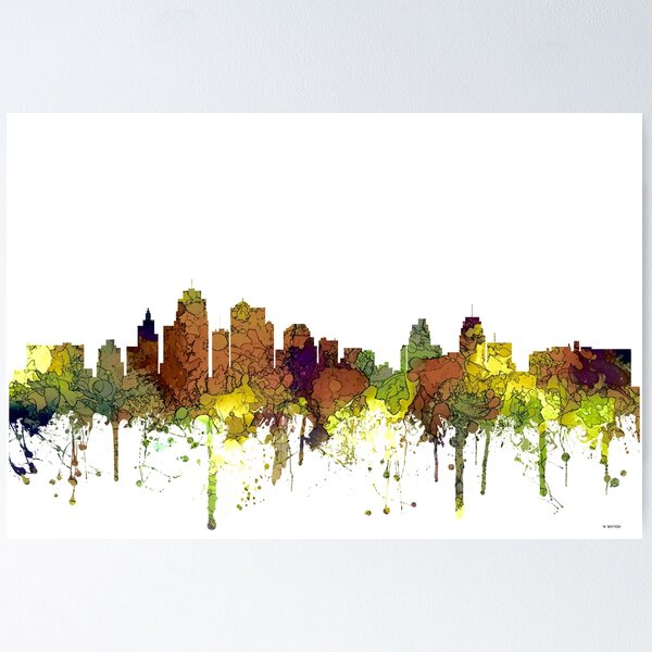 Artikelvorschau, Kansas City, Kansas Skyline - Safari Buff entworfen und verkauft von Marlene Watson-Hall.