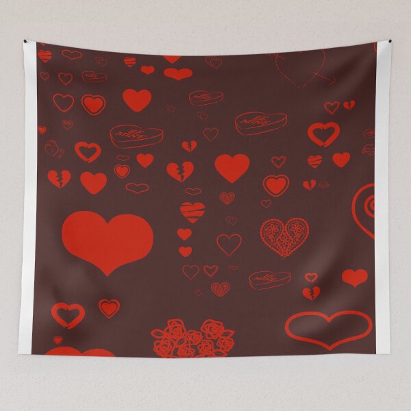 Item preview, Cute Red Heart Modern Dark Maroon designed and sold by enhan.