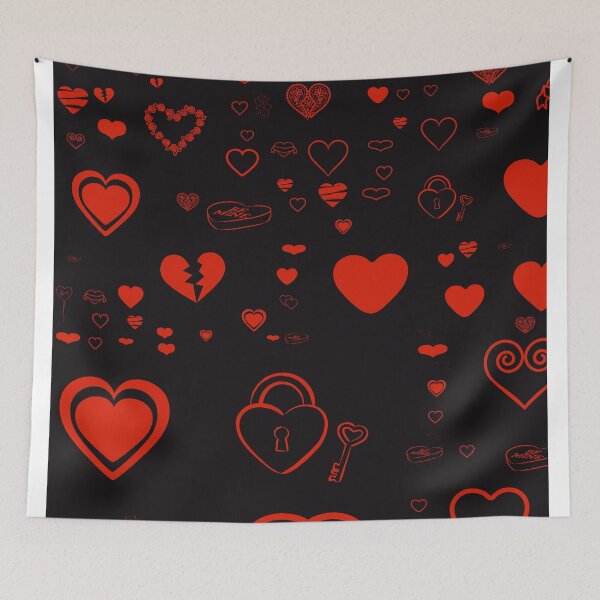 Item preview, Cute Red Heart Modern Black designed and sold by enhan.