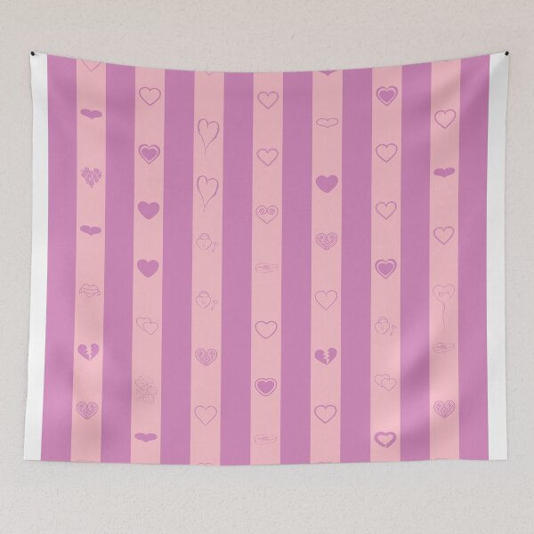 Item preview, Cute Heart Modern Pink Purple Stripes Pattern designed and sold by enhan.