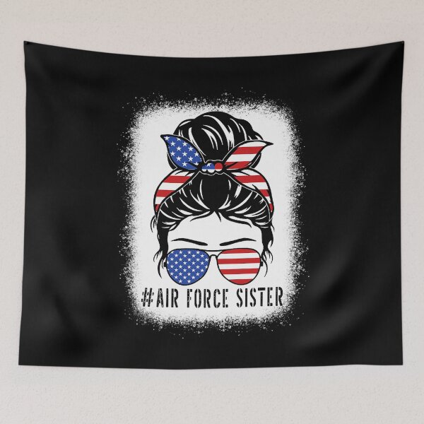 Item preview, Air Force Sister Messy Bun Sunglasses Military Veterans Day designed and sold by AlbredaAE.