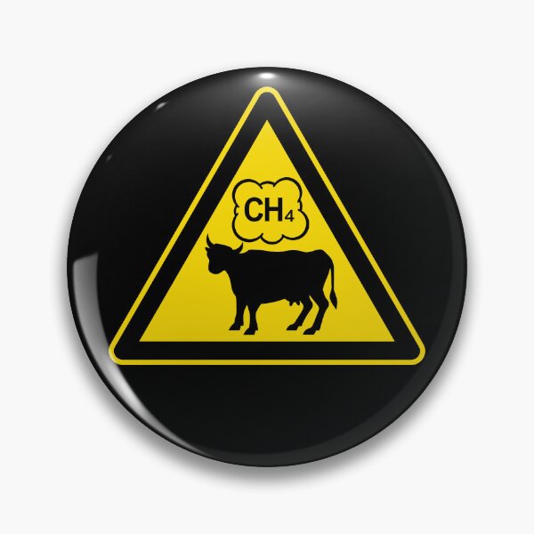 Item preview, Cow Methane Warning Sign designed and sold by sifis.