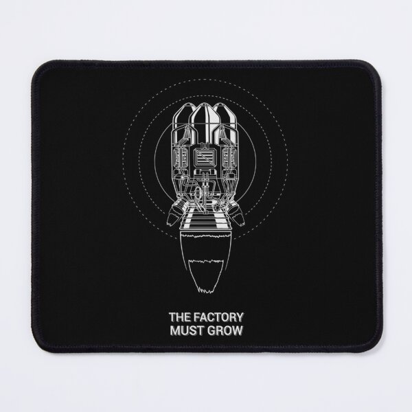 Item preview, Factorio Rocket with The Factory Must Grow meme designed and sold by BRODYKIER.