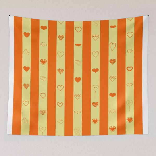 Item preview, Cute Heart Modern Orange Stripes Pattern designed and sold by enhan.