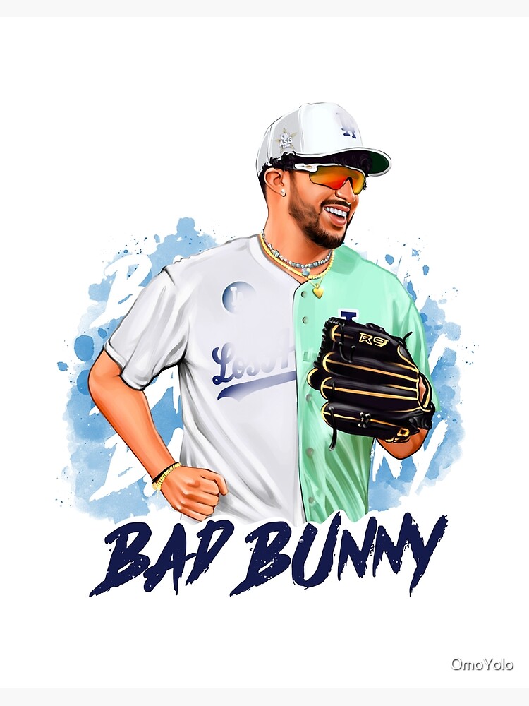 Bad Bunny in Los Angeles Baseball Jersey Art Board Print for Sale