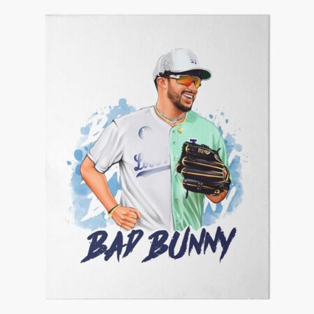 Bad Bunny in Los Angeles Baseball Jersey Poster for Sale by OmoYolo