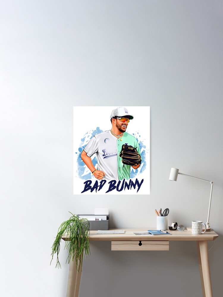 Bad Bunny in Los Angeles Baseball Jersey Poster for Sale by