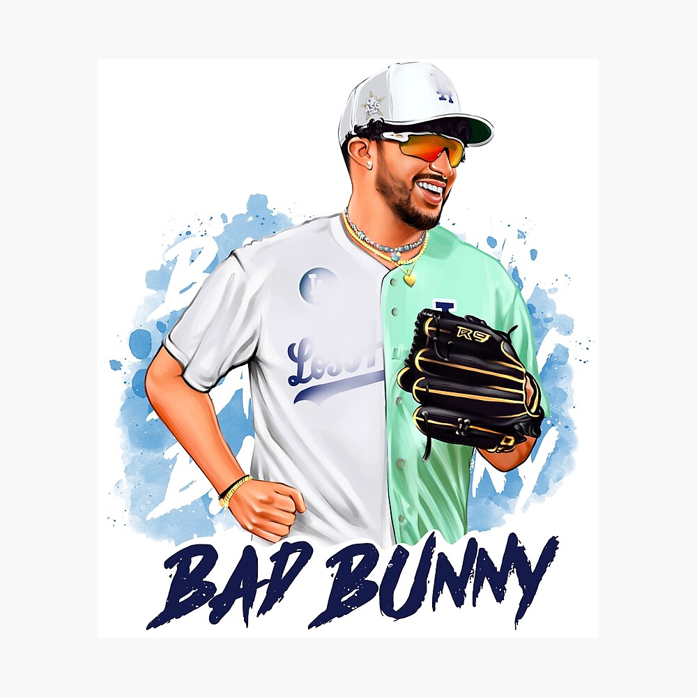 Adult Dodgers Bad Bunny Inspired Black Baseball Jersey Benito