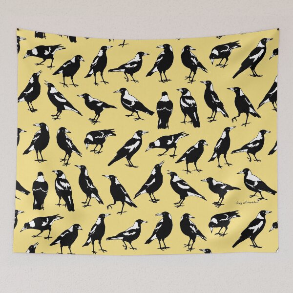 Item preview, AUSTRALIAN MAGPIES - tee shirts, other garments & homewares designed and sold by pavlovais.