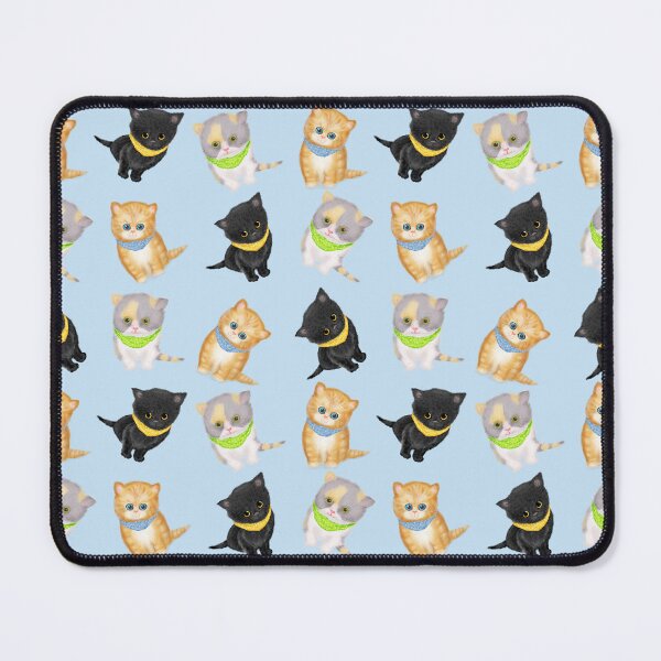 Item preview, Cute Kittens Wearing Bandanas On A Blue Background designed and sold by LeopardyNonsense.