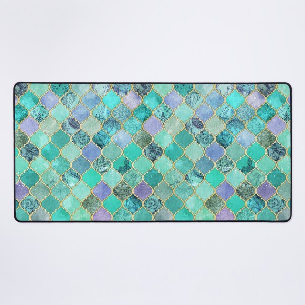 Item preview, Motif de carreaux marocains décoratifs en jade frais et menthe glacée designed and sold by micklyn.