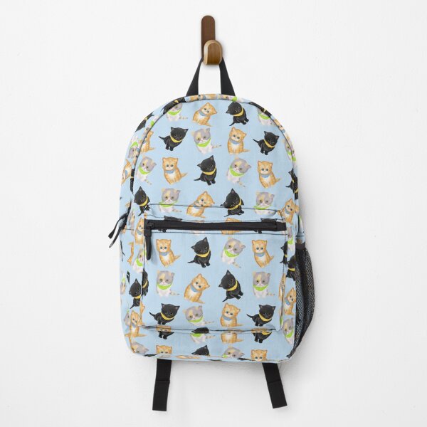 Item preview, Cute Kittens Wearing Bandanas On A Blue Background designed and sold by LeopardyNonsense.