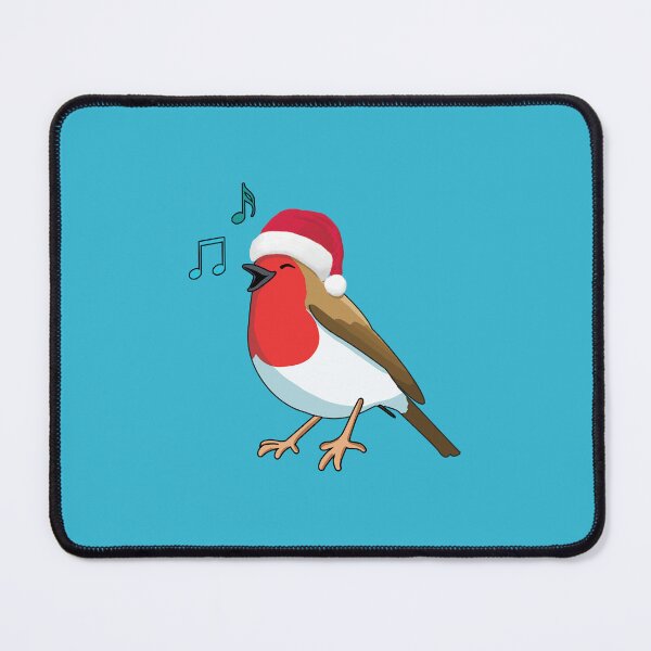 Item preview, Cute Kawaii Robin Singing in Santa Hat for Christmas designed and sold by Jazznote.