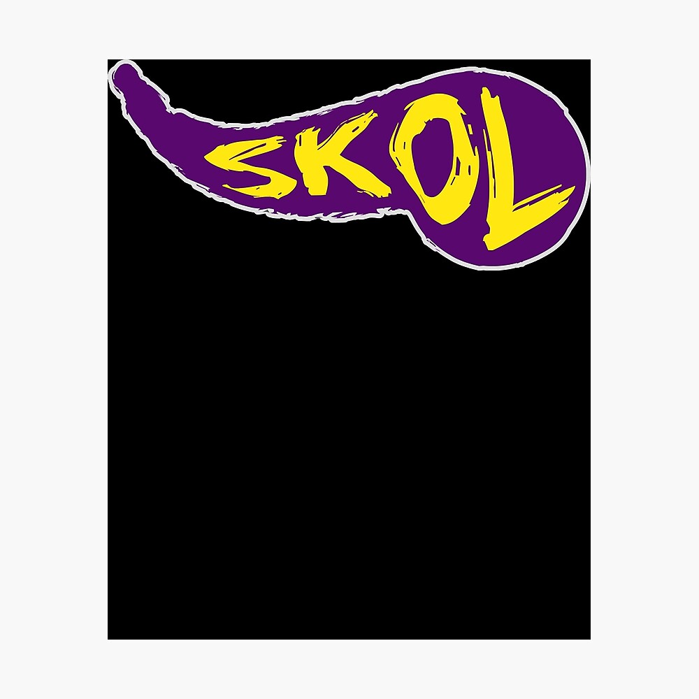 Minnesota Vikings Skol Text Design Art Print for Sale by originalnickb