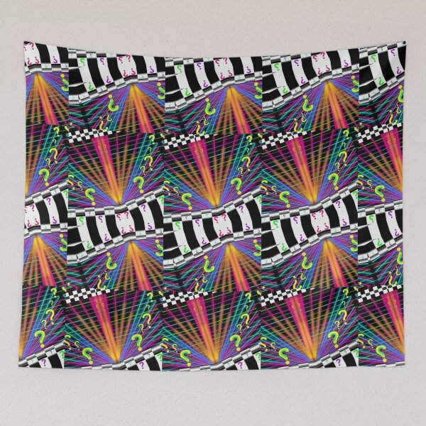 Item preview, Grid World Cosmic Party geometric grid laser beam rainbow galaxy  designed and sold by neonmoonwaves.