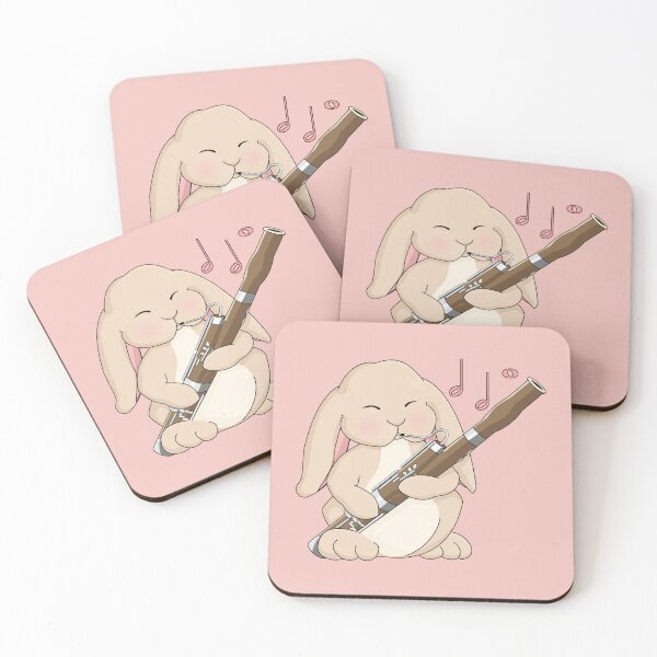 Item preview, Cute Bassoon Playing Bunny on Pink designed and sold by Jazznote.