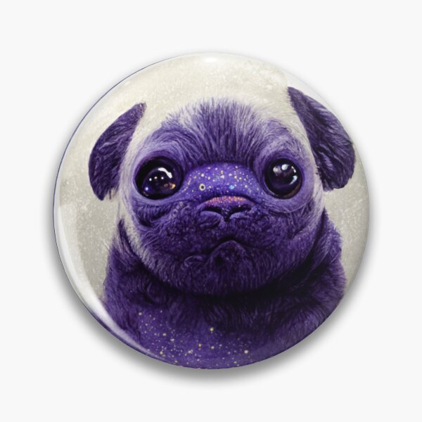 Item preview, moon behind a cute pug in space  designed and sold by THISPUGVIBE.