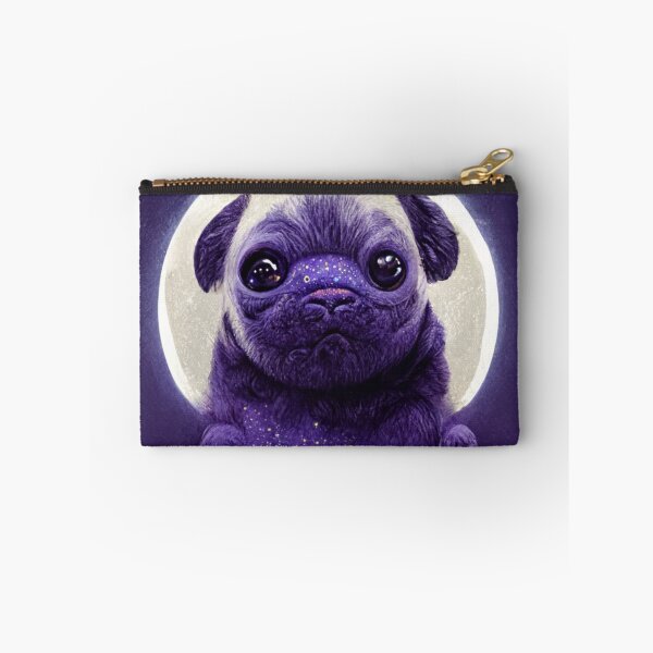 Item preview, moon behind a cute pug in space  designed and sold by THISPUGVIBE.