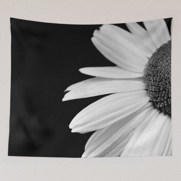 Item preview, Half daisy flower in black and white designed and sold by by-jwp.