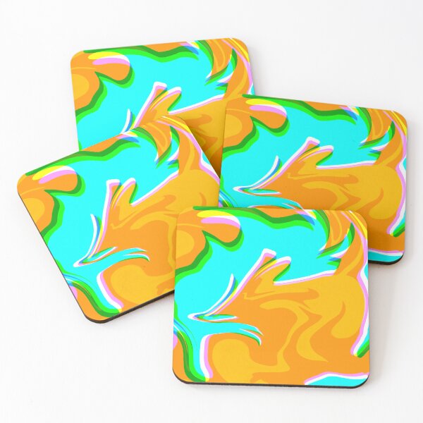 Item preview, Aqua Blue, Yellow and Orange Tones Marble Pattern designed and sold by theprintedclub.