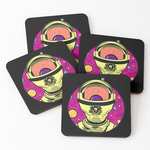 Item preview, Astronaut Head On Colorful Abstract Background designed and sold by nuel-art.