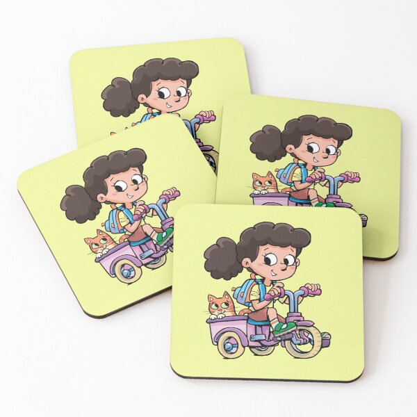 Item preview, girl rides a tricycle with a cat in the trailer designed and sold by duxpavlic.