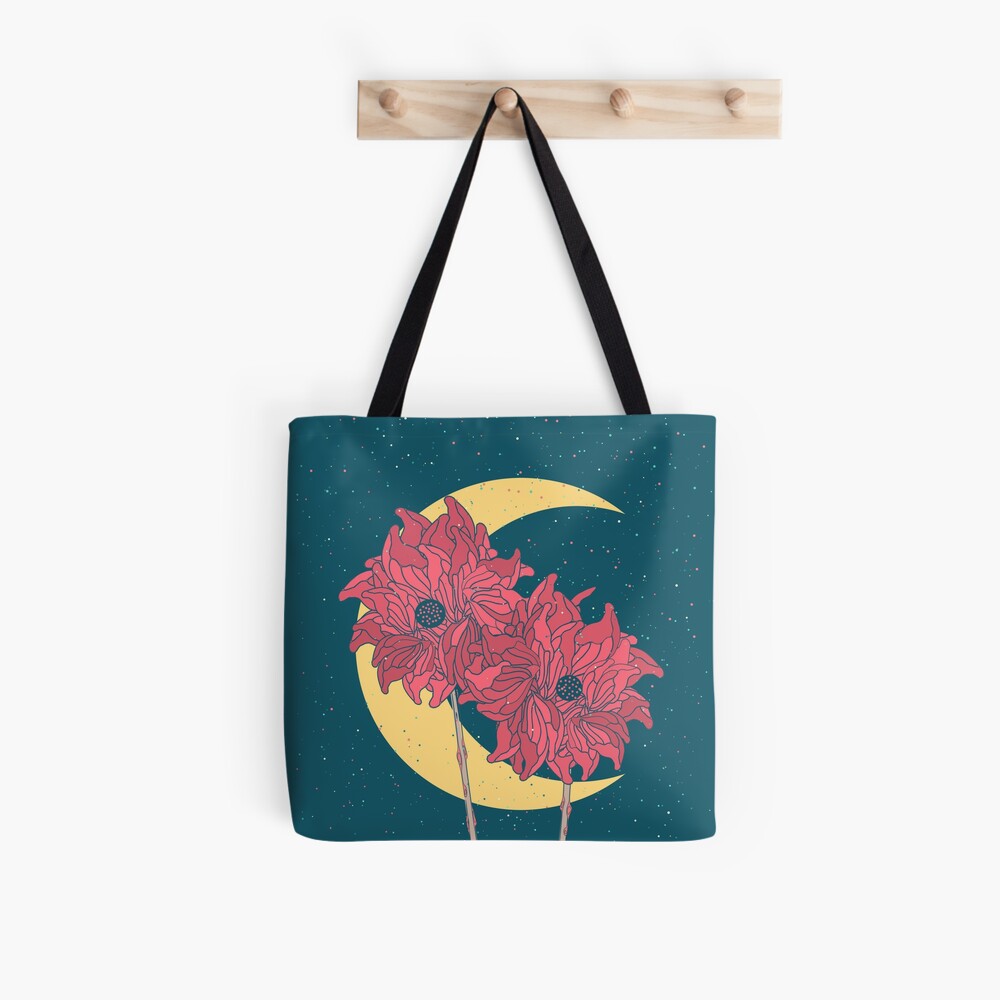 Midnight Flowers Tote Bag