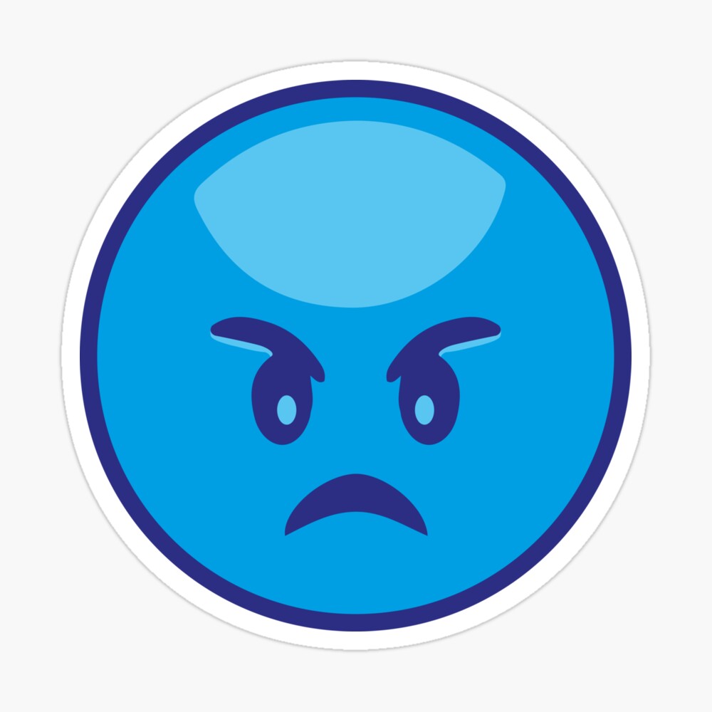 I Hate You Angry blue Emoji Pin for Sale by bolkibox | Redbubble