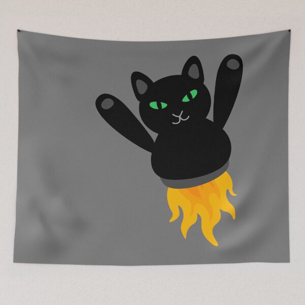 Item preview, Black Rocket Cat designed and sold by XOOXOO.