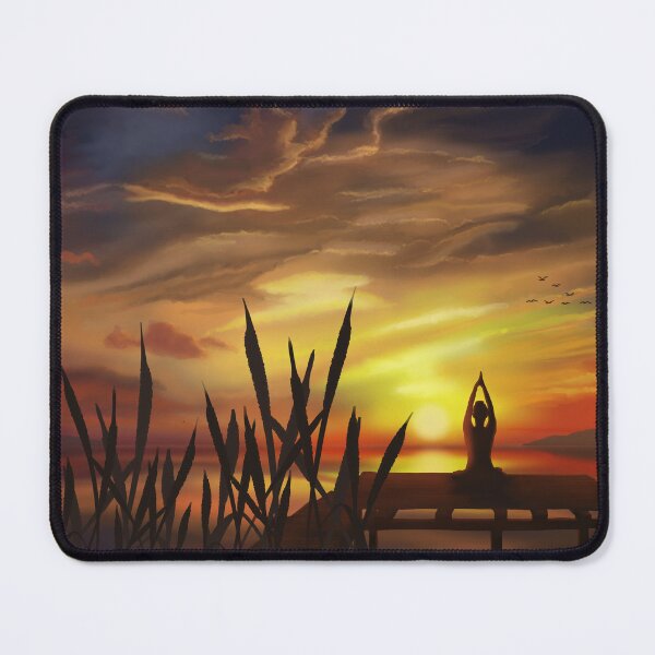 Item preview, Yoga at sunset designed and sold by FatSlugDesigns.