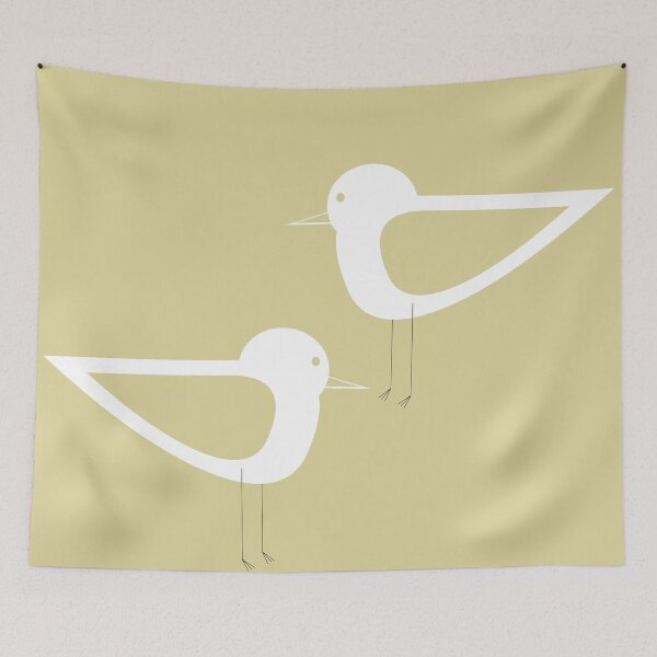 Item preview, Shorebird Pair in Sand Beige and White designed and sold by kierkegaard.