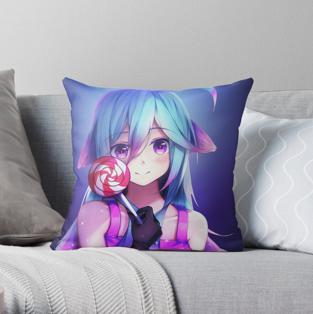 "Anime girl Art" Throw Pillow by lemonbaN | Redbubble