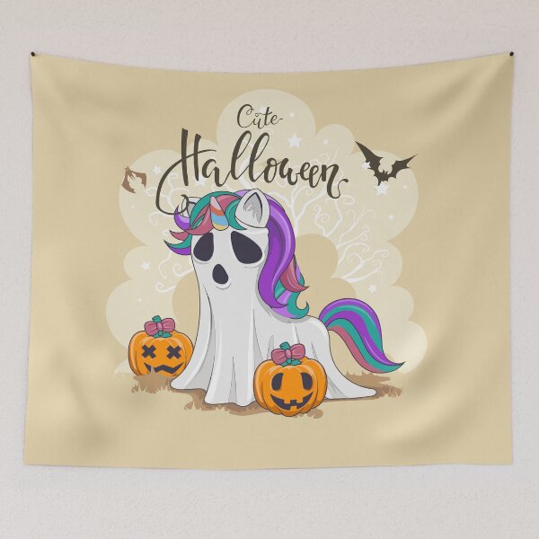 Item preview, Cute Halloween Unicorn Sheet Ghost designed and sold by SpecAli.