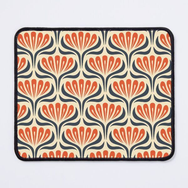 Item preview, 2052 - orange / navy abstract flowers designed and sold by RouCouCou.