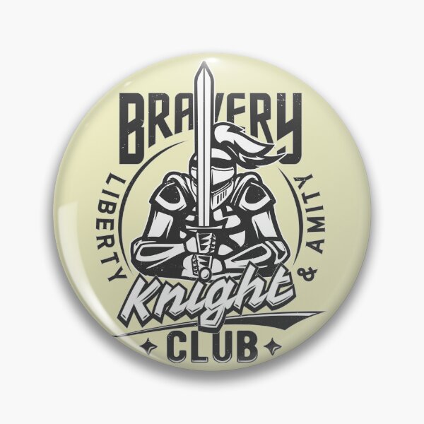 Aperçu de l'œuvre Bravery Knights Club Liberty & Amenity in Black - Un design de chevalier avec le slogan Bravery Knights Club créée et vendue par velisani.