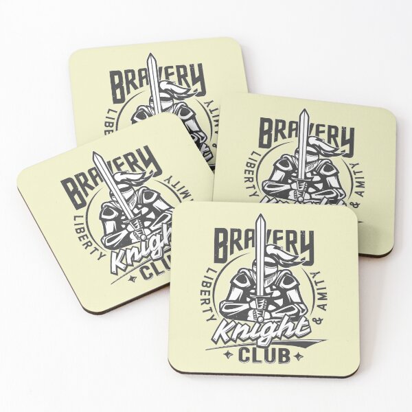 Item preview, Bravery Knights Club Liberty & Amenity en negro: un diseño de caballero con el eslogan Bravery Knights Club designed and sold by velisani.