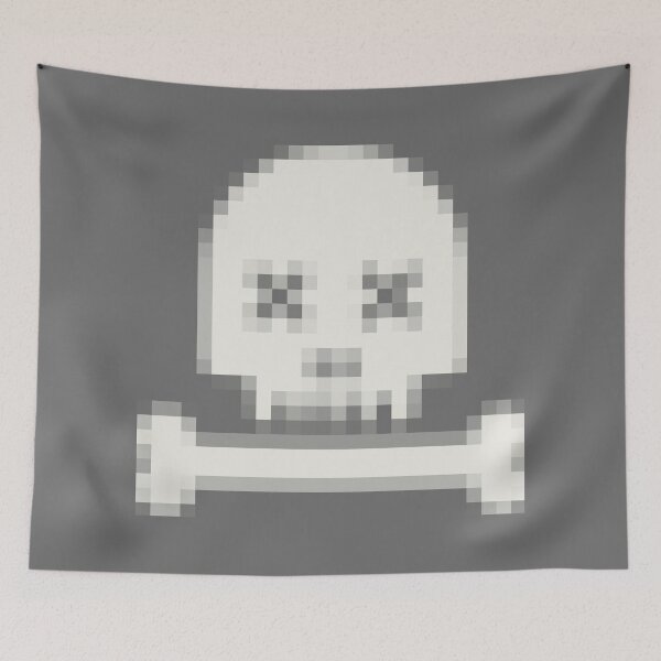 Item preview, White pixelated skull designed and sold by Basst64.