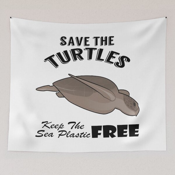 Item preview,   Save the turtles keep the sea plastic free shirts, Save the turtles keep the sea plastic free masks, Save the turtles keep the sea plastic free stickers  designed and sold by Poussyarts.