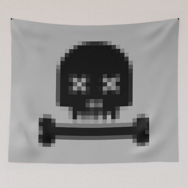 Item preview, Black Pixelated Skull designed and sold by Basst64.