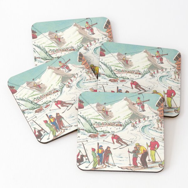 Item preview, Ski vacation in the mountains, vintage designed and sold by Mauswohn.