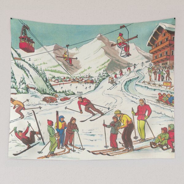 Item preview, Ski vacation in the mountains, vintage designed and sold by Mauswohn.