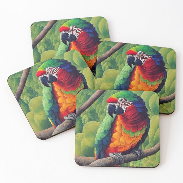 Item preview, Macaw Parrot in Jungle Painting  designed and sold by LaartStudio.