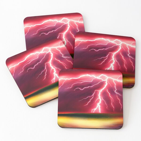 Item preview, Red Lightning Bolt in Thunderstorm Impasto, Ai Generated Art  designed and sold by ACC .